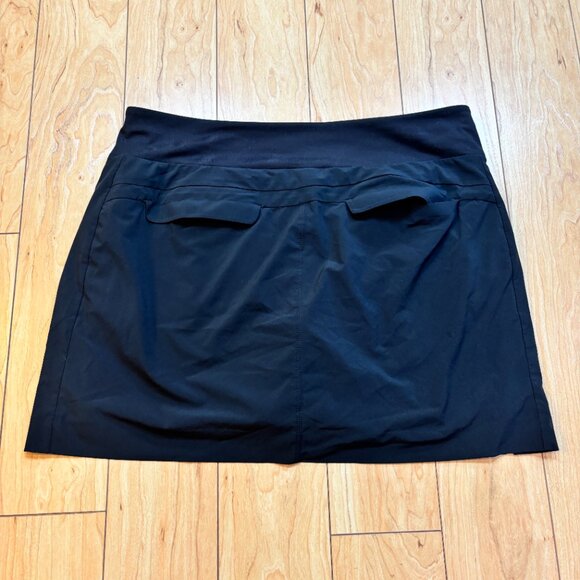 Athleta Jupe Skirt Soho Skort Shorts Stretch Zip Pockets Black Women's Size 16 - Picture 2 of 6